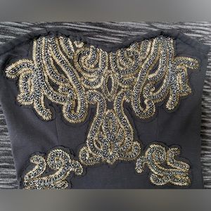 Free People Strapless Dress with Stitched Embroidery - Size Small